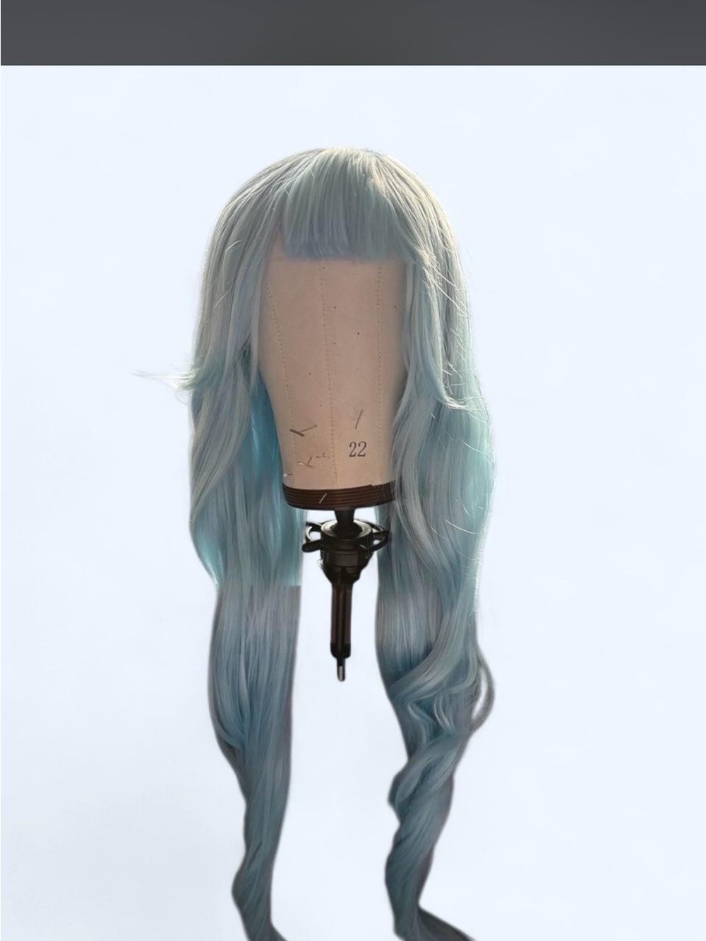 Long Pastel Blue Lace Front Wig with Soft Waves